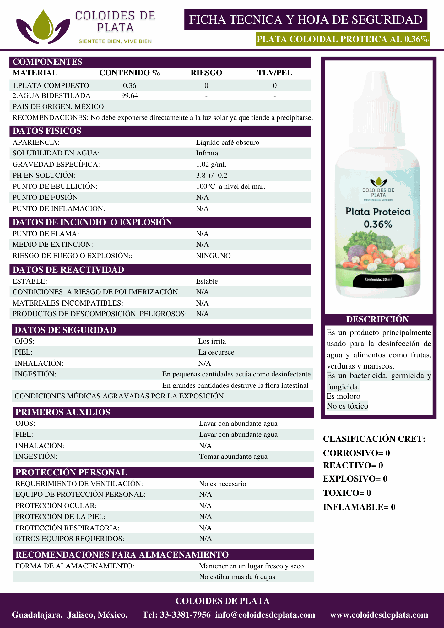 Plata Proteica 0.36% - CDP México
