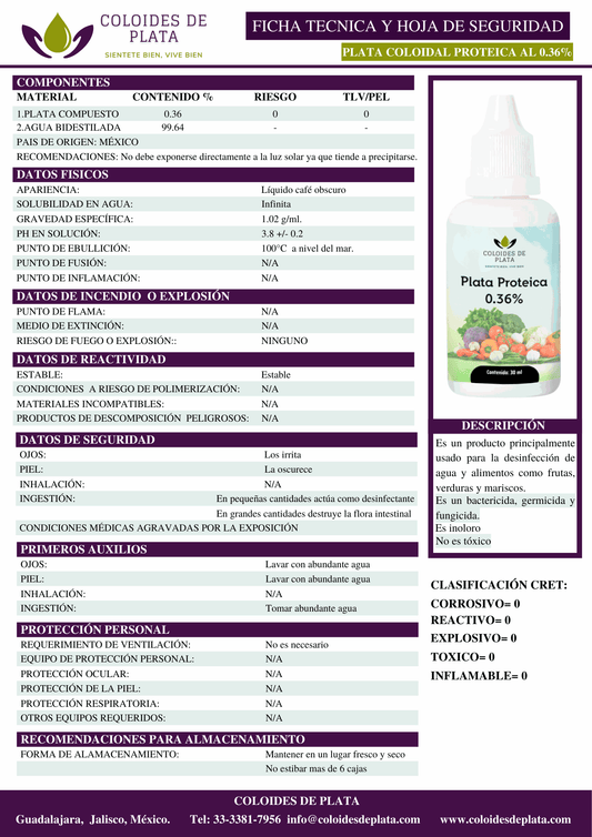 Plata Proteica 0.36% - CDP México