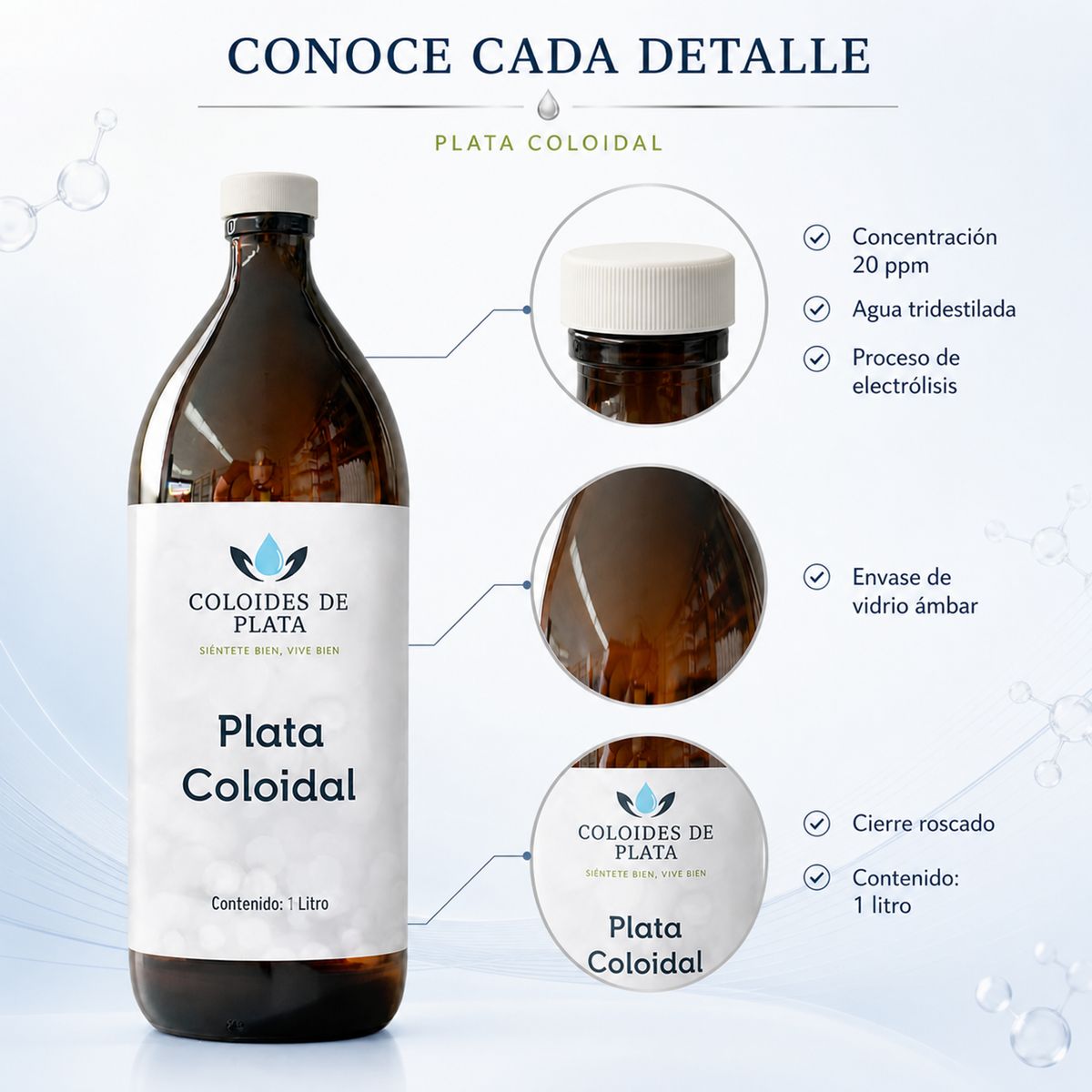 Plata Coloidal 20 PPM