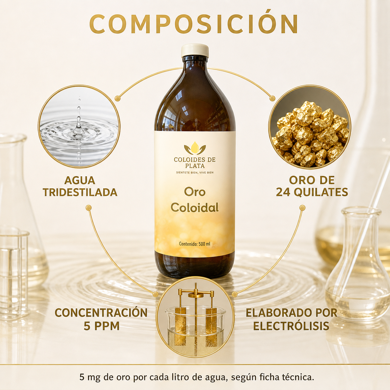 Oro Coloidal 5 ppm